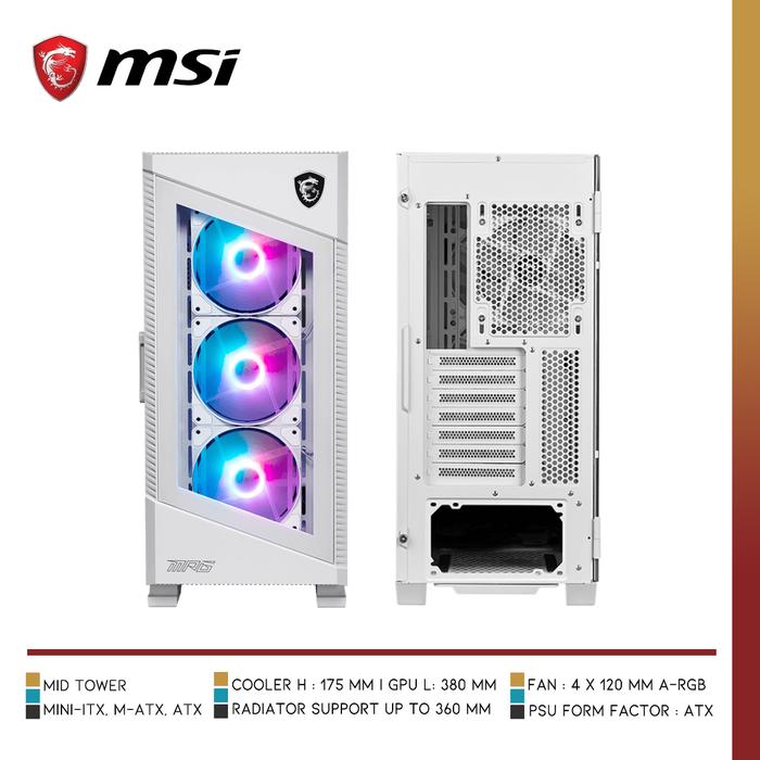 MSI MPG VELOX 100R WHITE | Mid Tower E - ATX Case - 2 - Nano Komputer