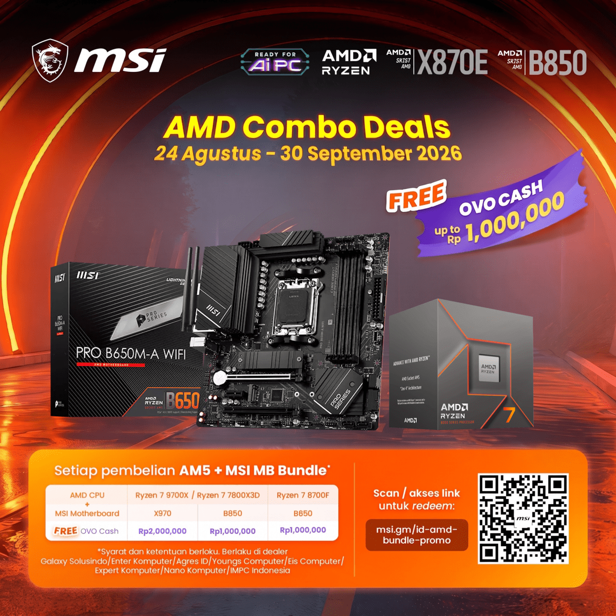 MSI PRO B650M-A WIFI-1-Nano Komputer