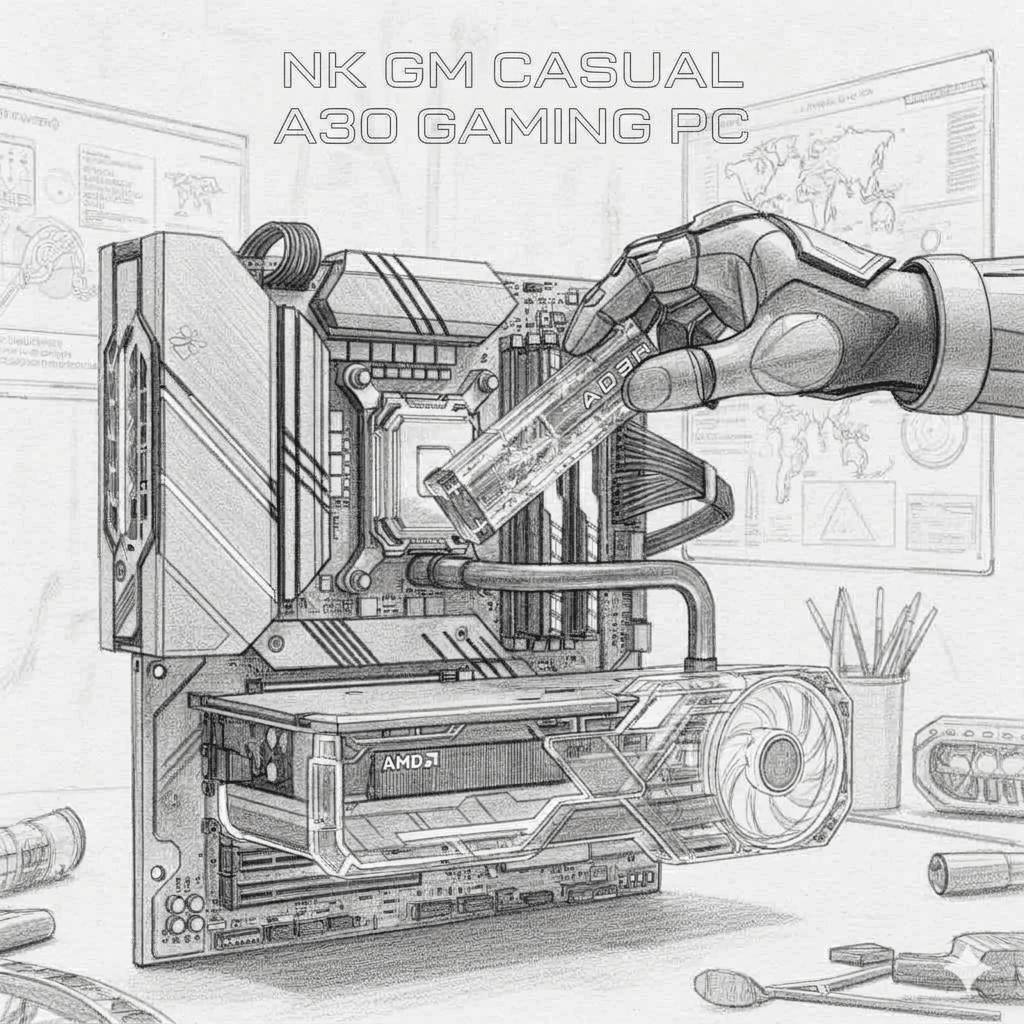 NK GM Casual A30 Gaming PC : AMD Ryzen 7 5700X, Radeon RX 9060 XT, 32GB, 1TB-1-Nano Komputer