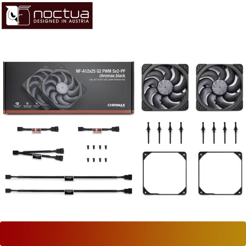 NOCTUA NF-A12x25 G2 PWM Sx2-PP chromax.black-4-Nano Komputer