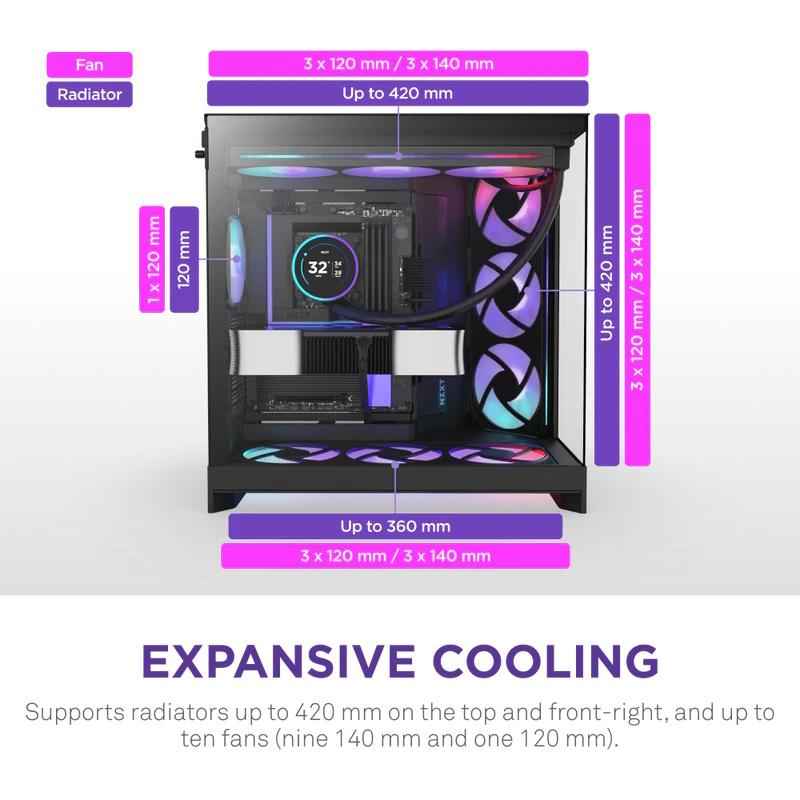 NZXT H9 Flow RGB+ - 4 - Nano Komputer
