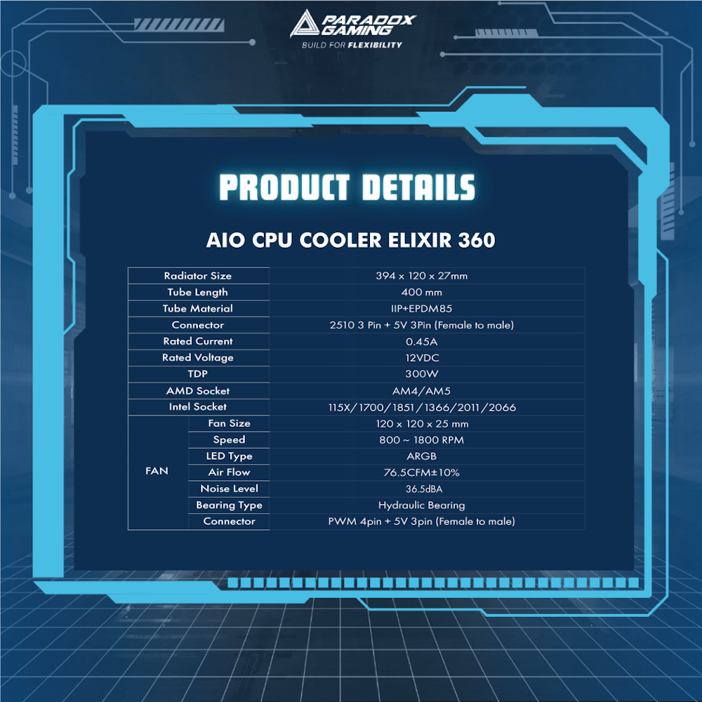 PARADOX GAMING Hypersonic Elixir 360 ARGB-2-Nano Komputer
