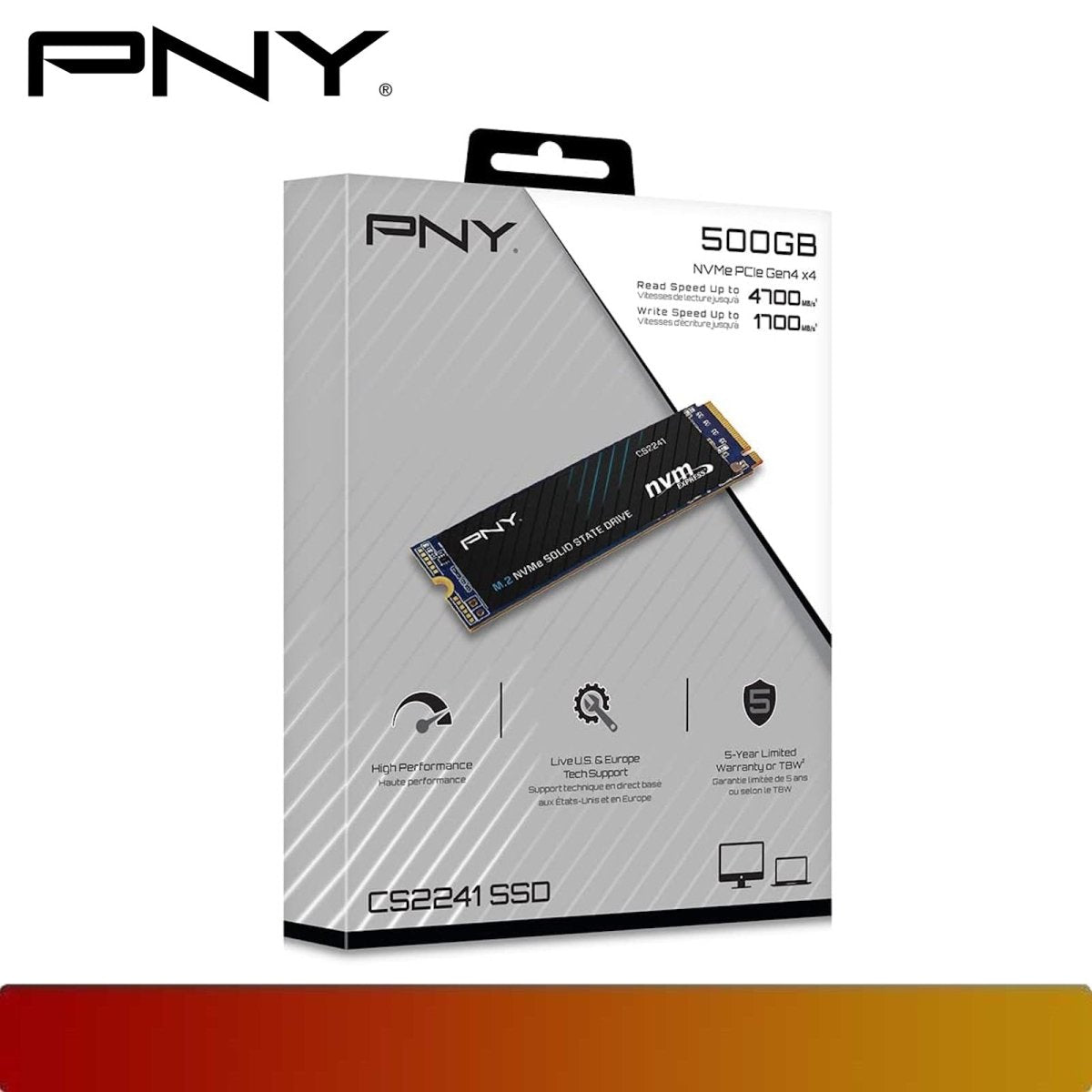 PNY CS2241 M.2 NVMe 500GB SSD - 6 - Nano Komputer