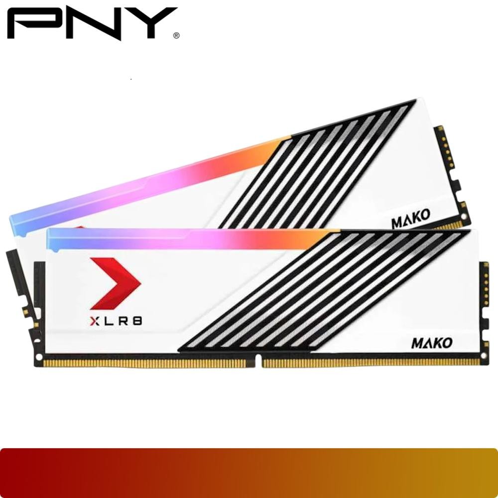 PNY XLR8 Gaming Mako RGB 32GB (2x16GB) DDR5 DRAM 6000MT/s CL40 Kit White - 1 - Nano Komputer
