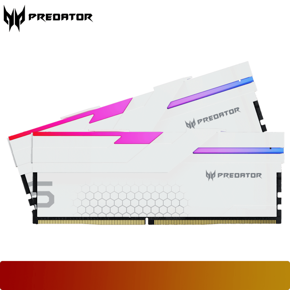 PREDATOR Predator Hermes RGB 64GB (2x32GB) 6400MT/s Kit CL32 White - 1 - Nano Komputer