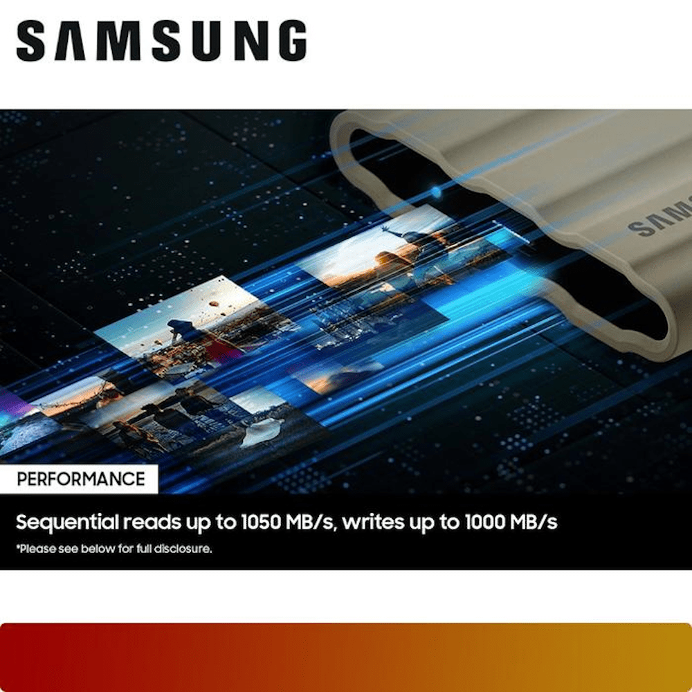 SAMSUNG Portable SSD T7 Shield USB 3.2 Gen 2 1TB-3-Nano Komputer