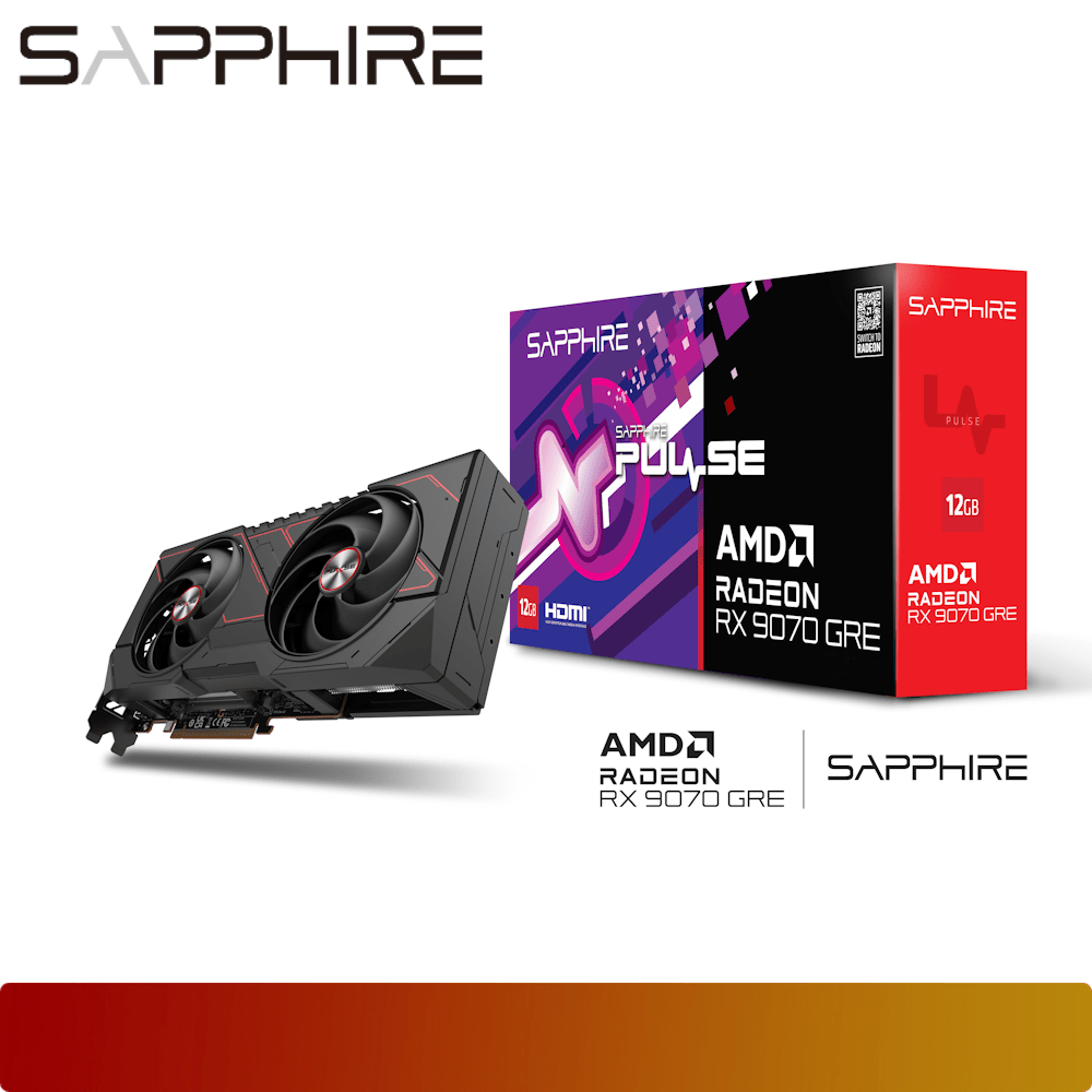 SAPPHIRE PULSE AMD Radeon RX 9070 GRE OC GPU 12GB GDDR6-1-Nano Komputer