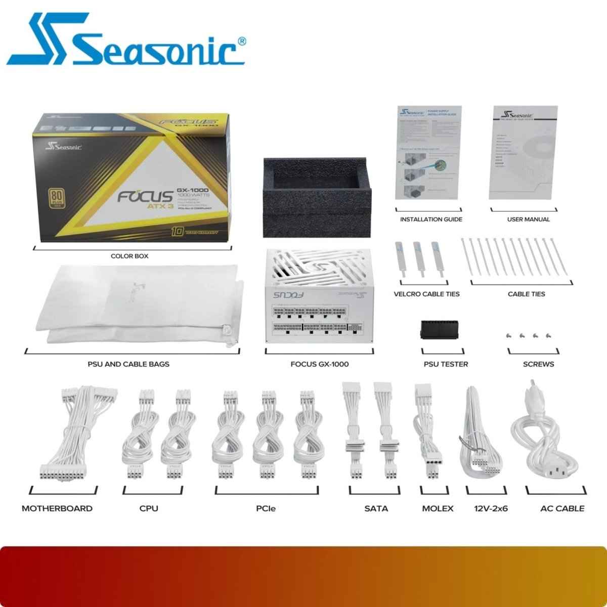 SEASONIC FOCUS GX-1000 White ATX 3.1