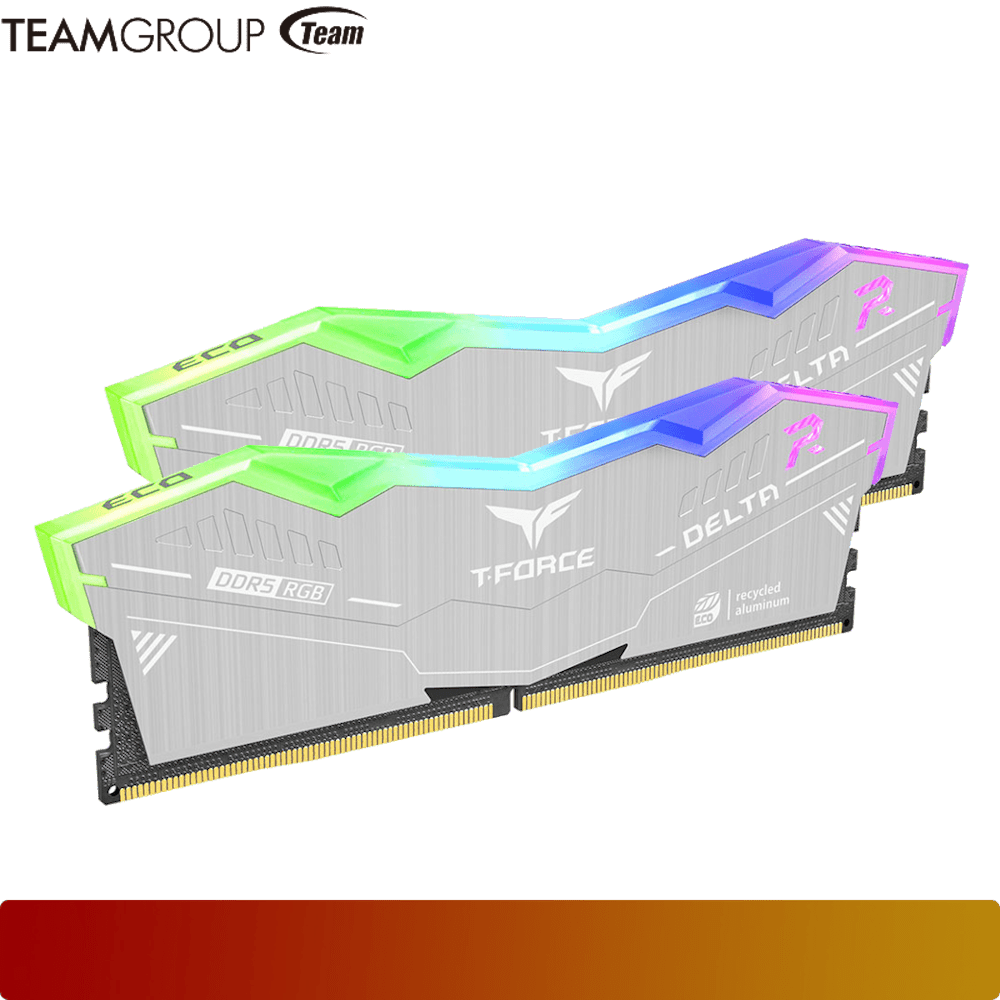 TEAM DELTA RGB ECO DDR5 32GB(2x16GB) Kit 6400 MT/s CL38 Silver - 3 - Nano Komputer
