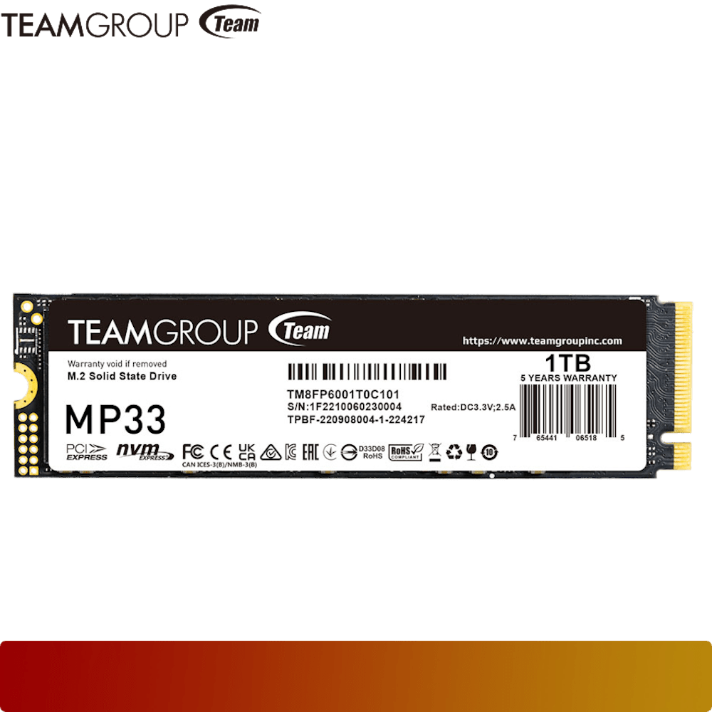 TEAM MP33 1TB M.2 PCIe SSD - 1 - Nano Komputer