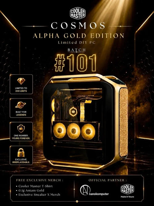 COSMOS ALPHA GOLD Gaming PC: AMD Ryzen 9 9950X3D, GeForce RTX 5090, 64GB DDR5, 2TB M.2 Gen5, Win11 Pro