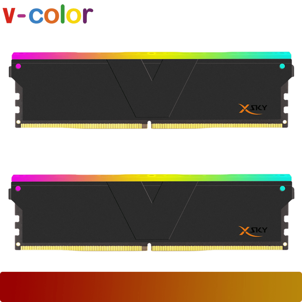 v - color Manta XSky RGB DDR5 32GB Kit (2 x 16GB) 6000 MT/s CL26 Black - 2 - Nano Komputer