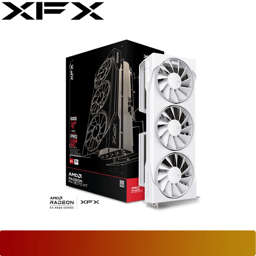 XFX Swift AMD Radeon RX 9070 XT 16GB GDDR6 White Triple Fan Gaming Edition-1-Nano Komputer